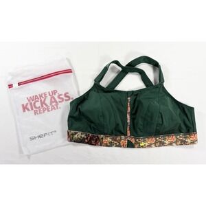 New SHEFIT Ultimate Sports Bra Adjustable High Impact Green Conquer 6XL 6 Luxe